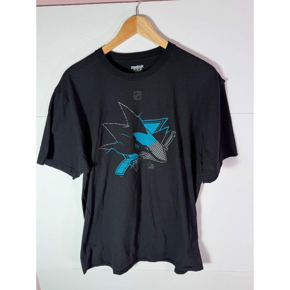 Reebok San Jose Sharks Joe Thornton 19 NHL Graphic T-Shirt Black Mens XL